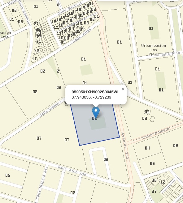 Parcel in Almonte · Huelva outlined on the official cadastral map